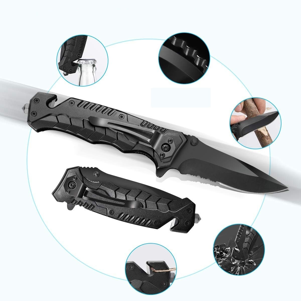 Kit Supravietuire 19in1, Instrumente Multifunctionale, Lanterna, Model Compact