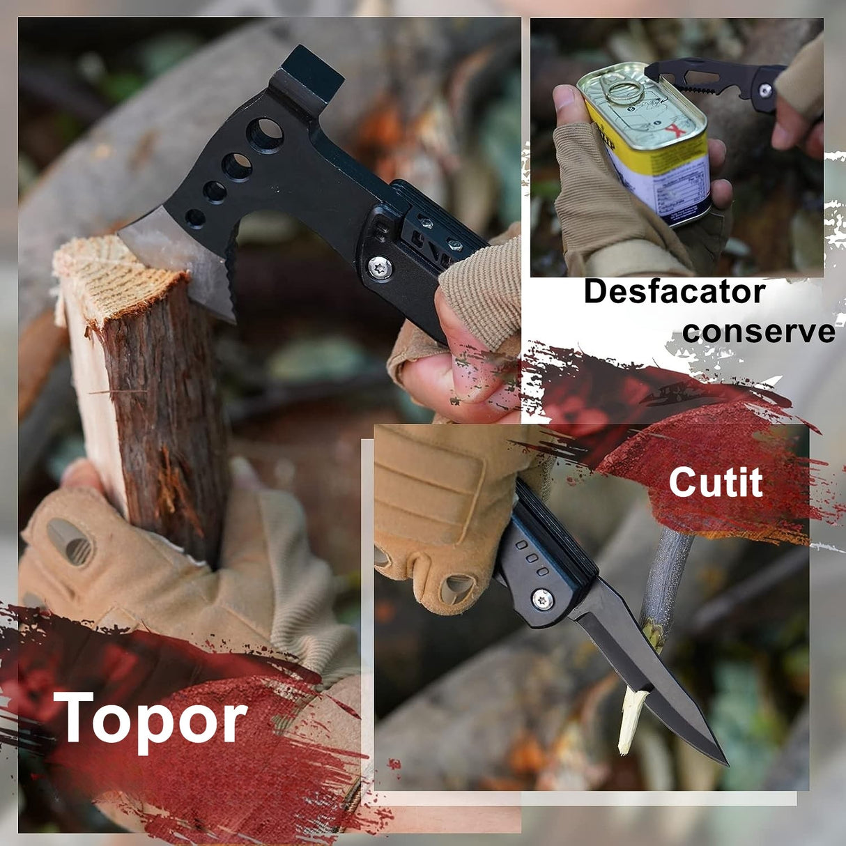 Kit Supravietuire 16in1, Instrumente Multifunctionale, Lanterna, Model Compact