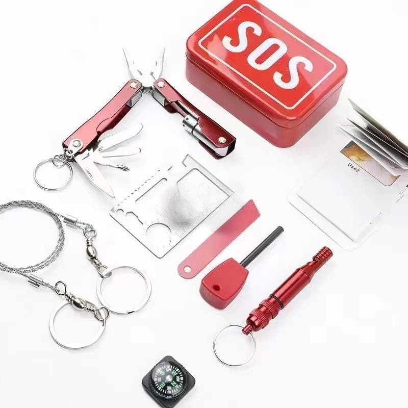 Kit Supravietuire, Cutie SOS, Unealta Multifunctionala, Model Compact