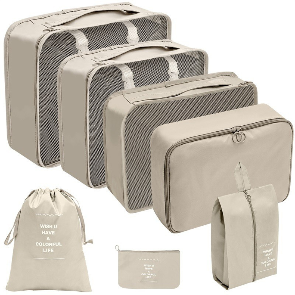 Set of 7 Luggage Organizers, Shoe Bag, Makeup Bag, for Travel, Waterproof