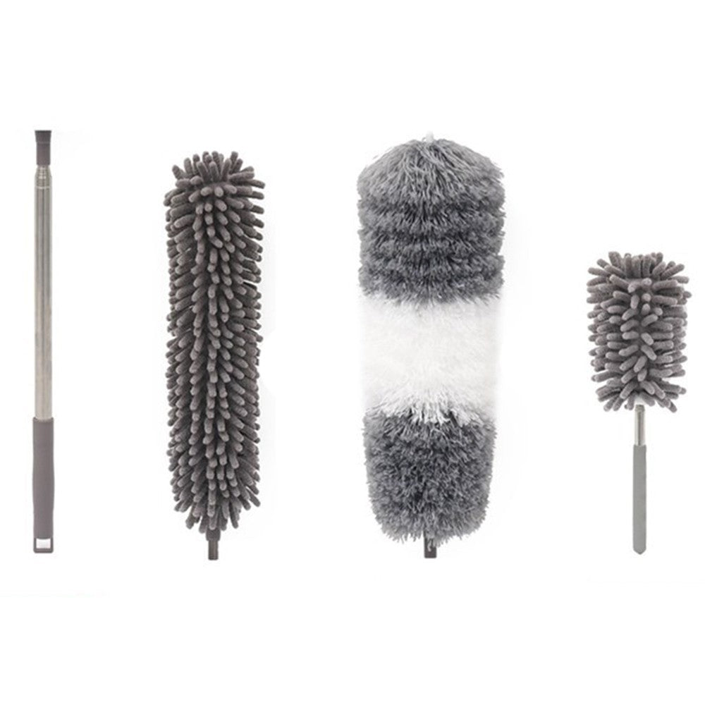 Microfiber Mop, Interchangeable Heads, Telescopic, Extendable Handle, For Hard-to-reach Places, 84-250x16 cm, Gray