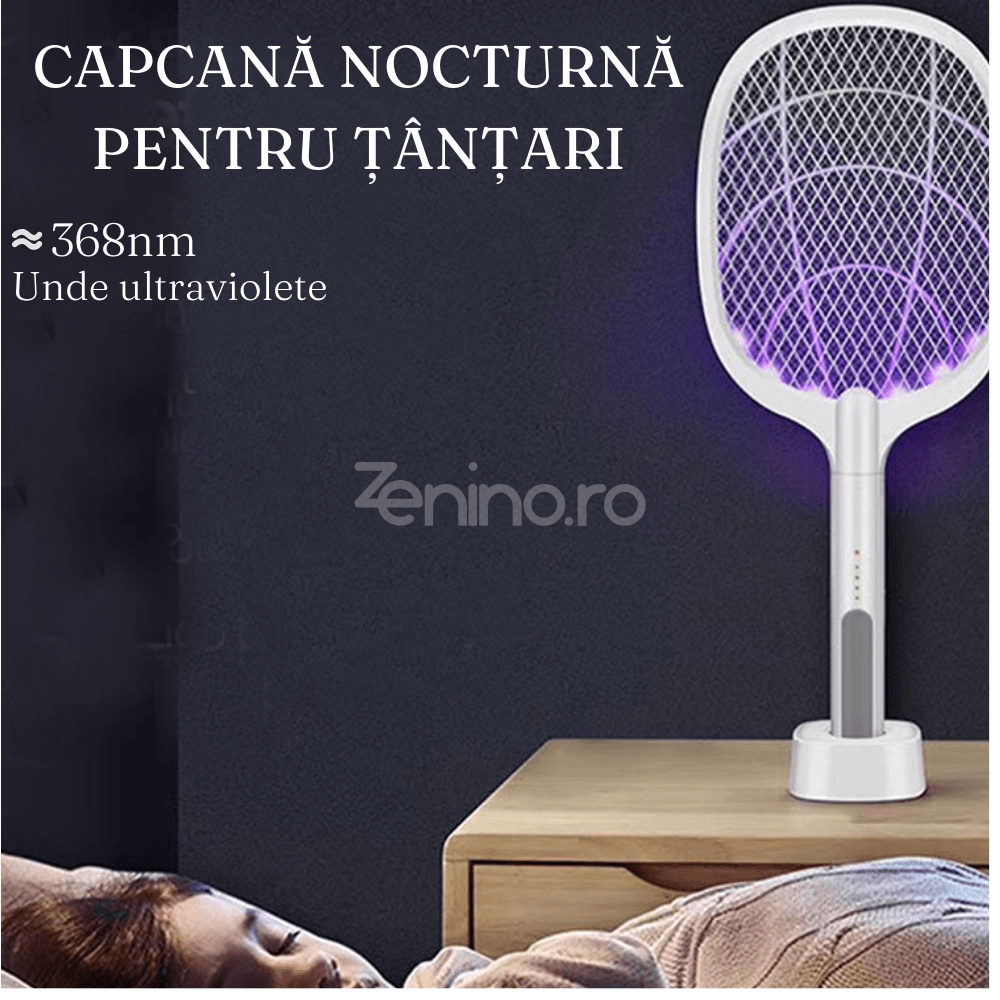 Paleta Electrica Anti-Daunatori, Incarcare USB, Lampa UV, Impotriva Tantarilor si Insectelor