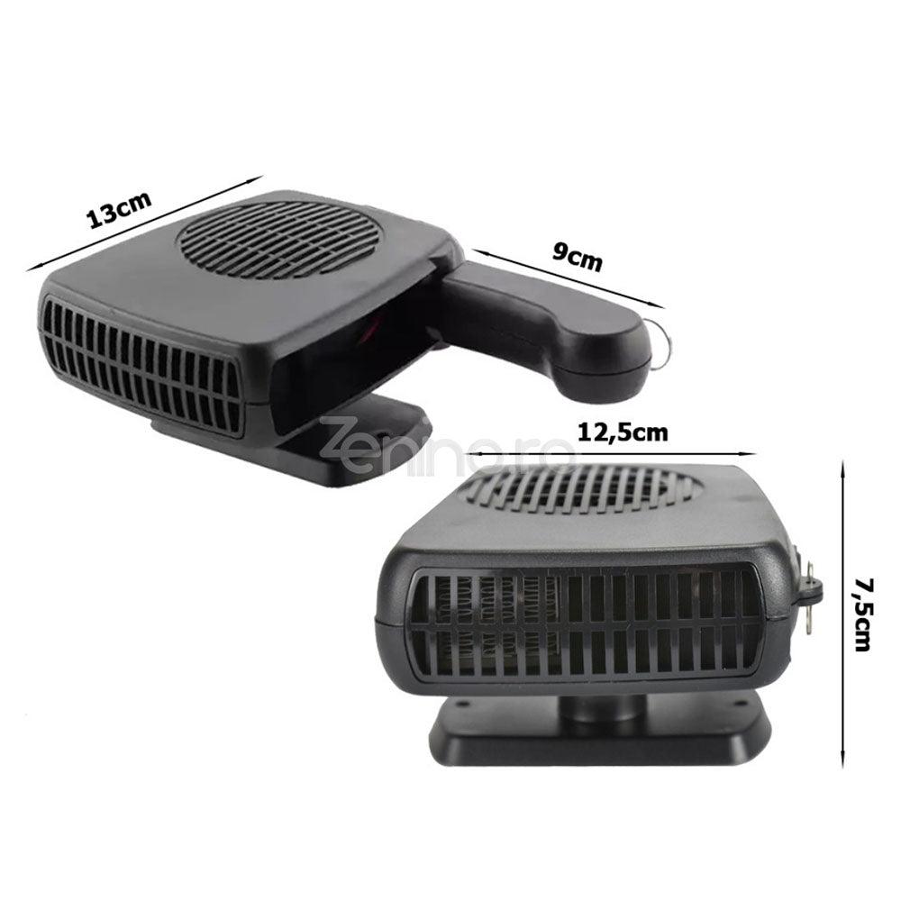 2in1 Car Fan Heater, Cooling or Heating Function, 200W, with Handle, 1m Cable, Easy Installation, Black