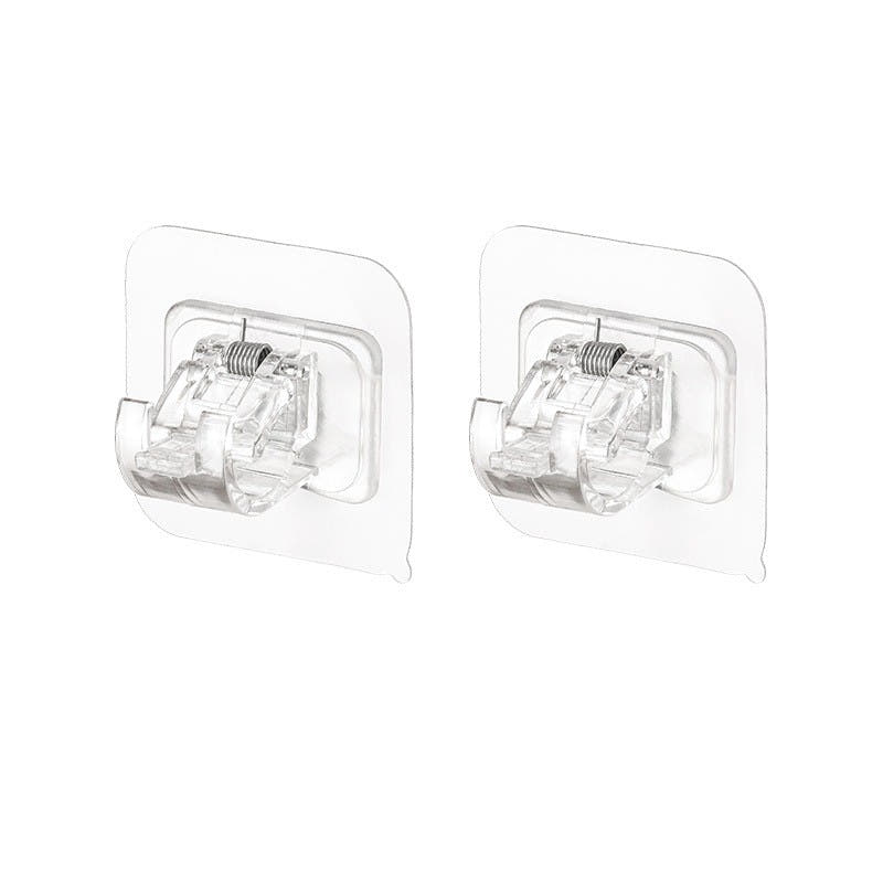 Adhesive Hooks Set, Waterproof, Transparent, Max 5kg., 6cm