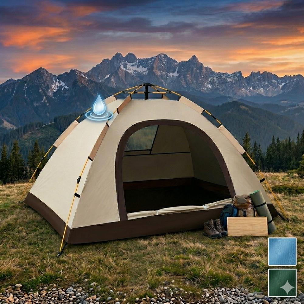 Cort de Camping, Impermeabil, 200x140x115cm, Geanta Transport, Usor de Instalat
