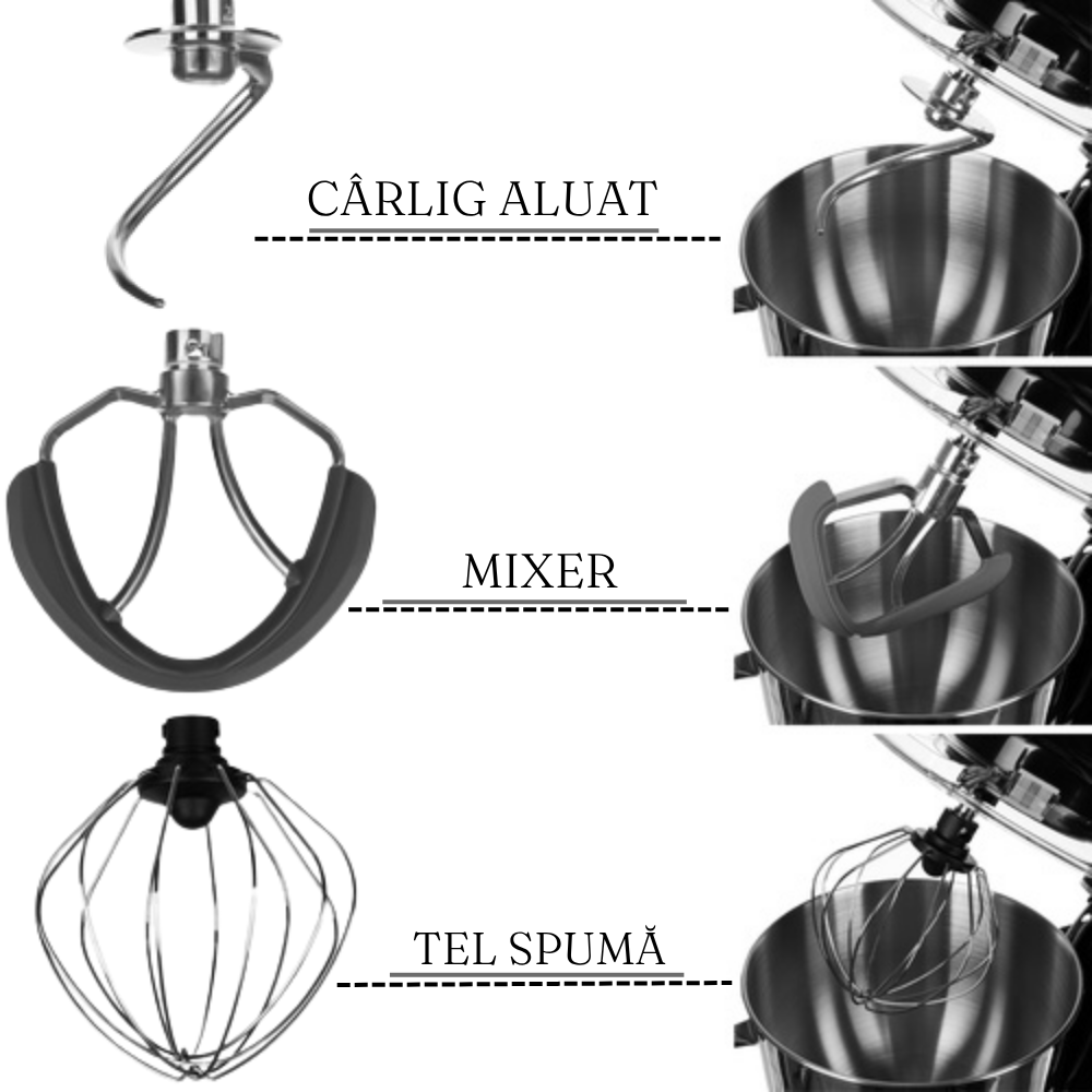 Robot de Bucatarie 3in1, 2200W, Blender, Tocator, 6 Trepte Viteza, Accesorii