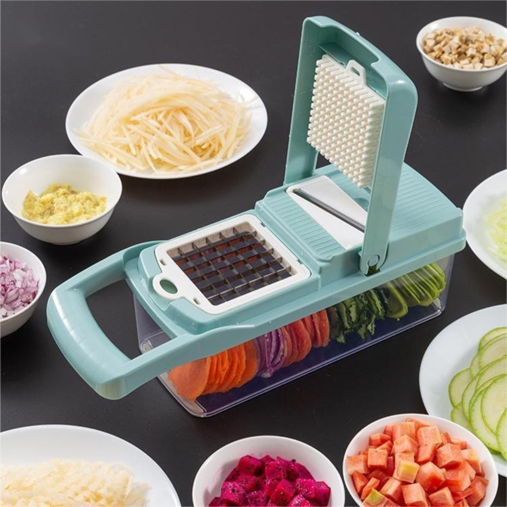 Multifunctional Slicer, 10 Pieces, for Fruits, Vegetables, Egg Separator, Storage Container