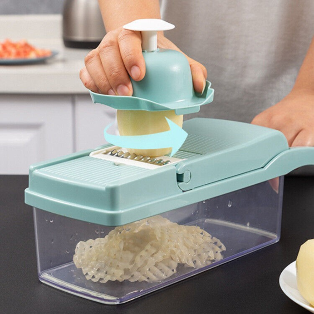 Multifunctional Slicer, 10 Pieces, for Fruits, Vegetables, Egg Separator, Storage Container