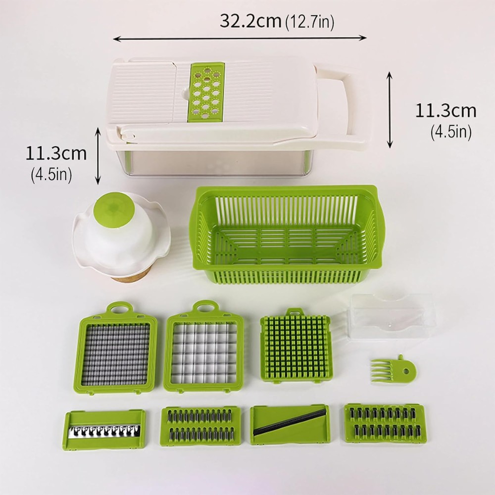 Multifunctional Slicer, 10 Pieces, for Fruits, Vegetables, Egg Separator, Storage Container