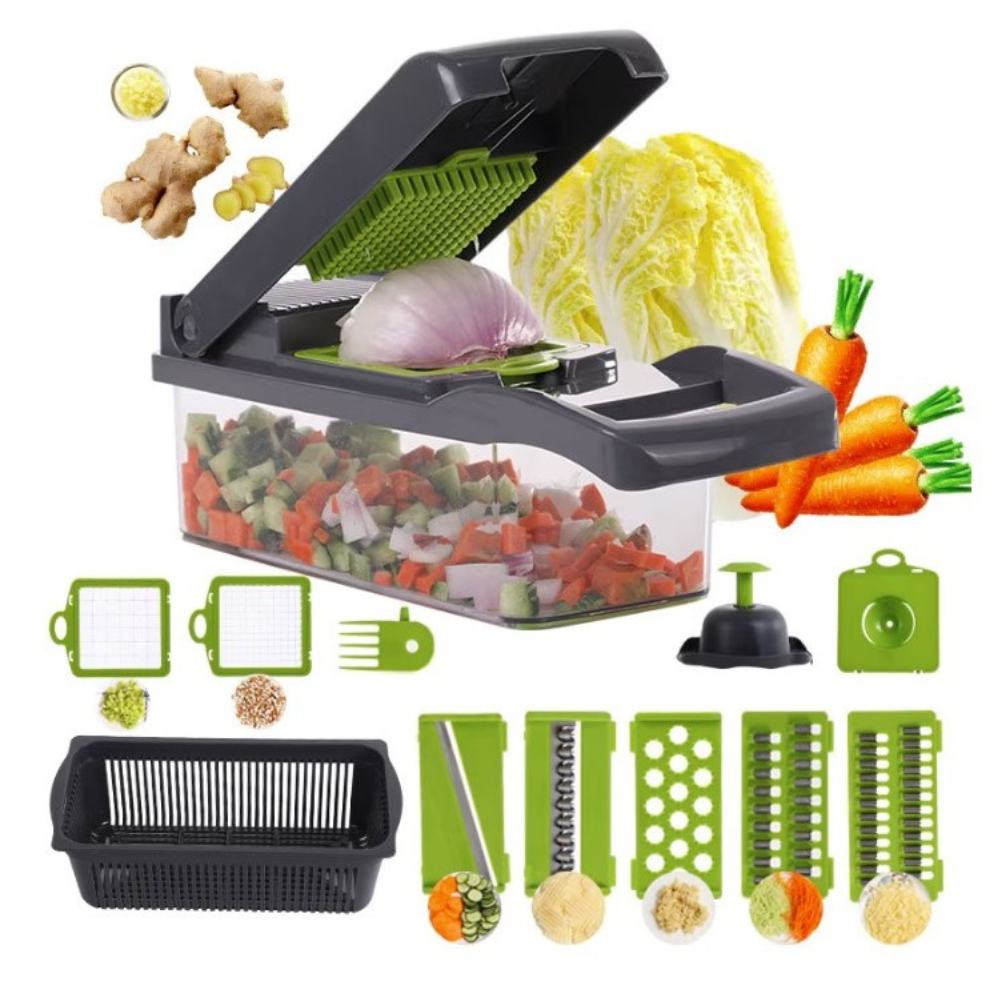 Multifunctional Slicer, 10 Pieces, for Fruits, Vegetables, Egg Separator, Storage Container