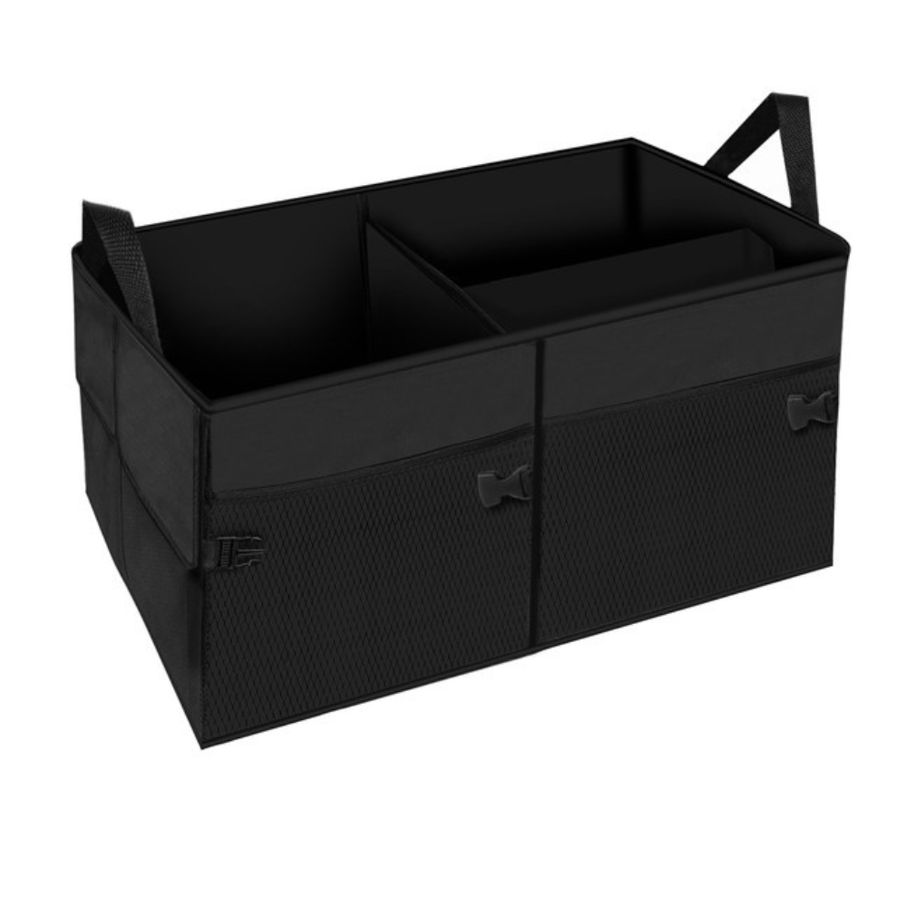 Organizator Auto Portbagaj, 3 Compartimente, Pliabil, 37x52cm, Negru