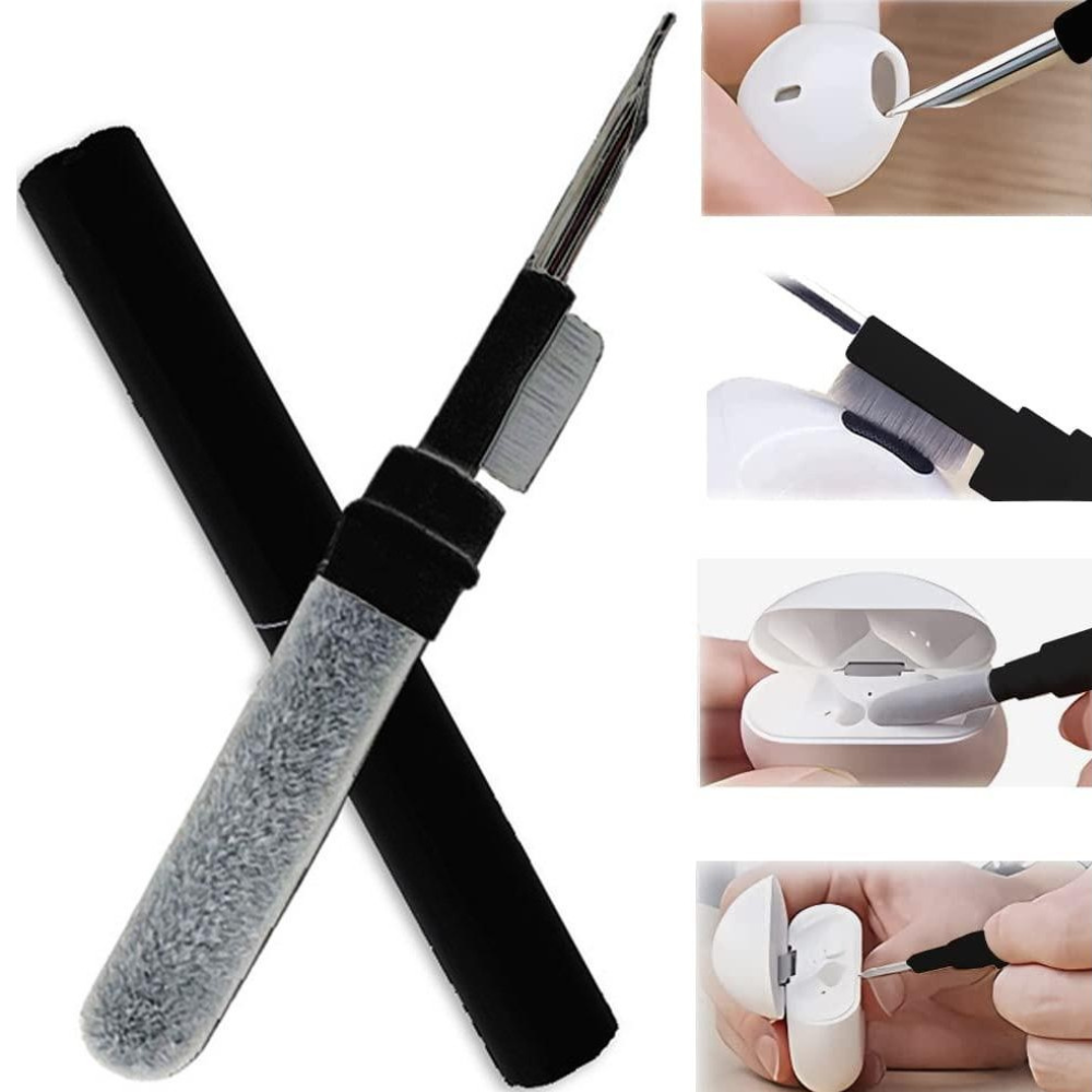 Kit 3in1 Curatare Casti, Tip Stilou, Perie Moale, Varf Metalic