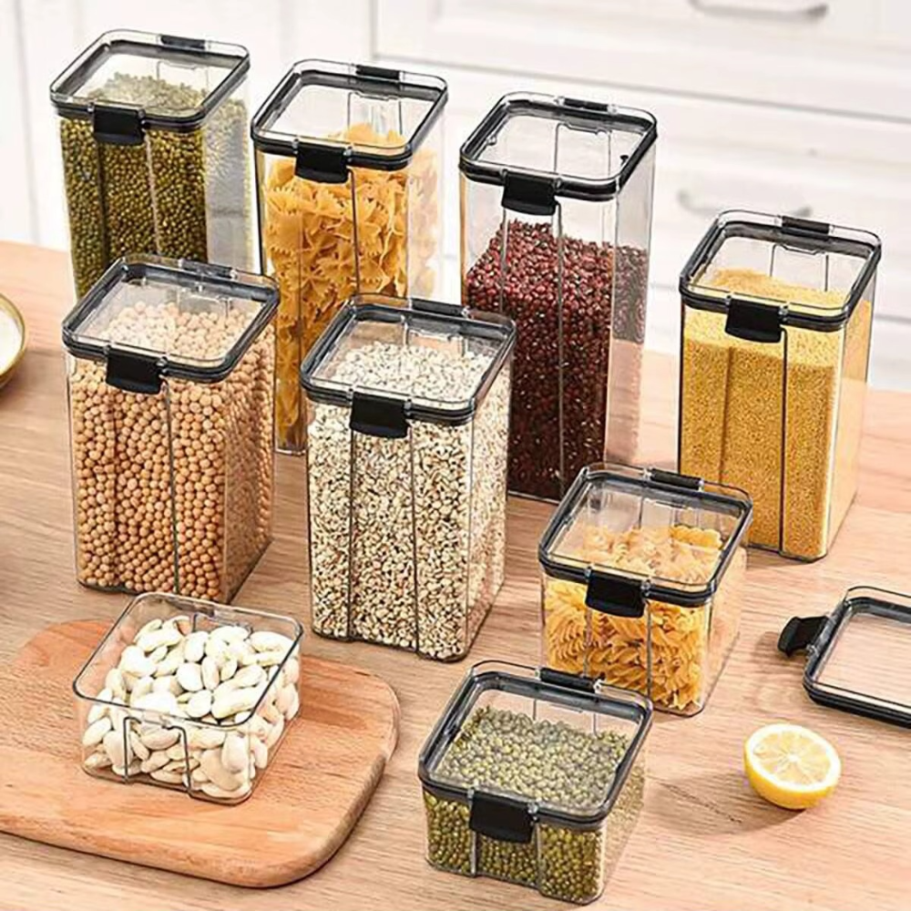 Food Storage Container, Capacity 460-1800ml, Airtight Seal, Plastic