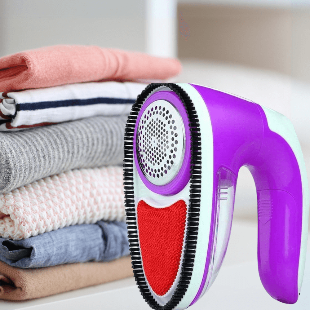Lint Remover, 5W Power, Suitable for Clothes, Sofa, 6 Cutting Blades, USB Charging, Purple/Pink