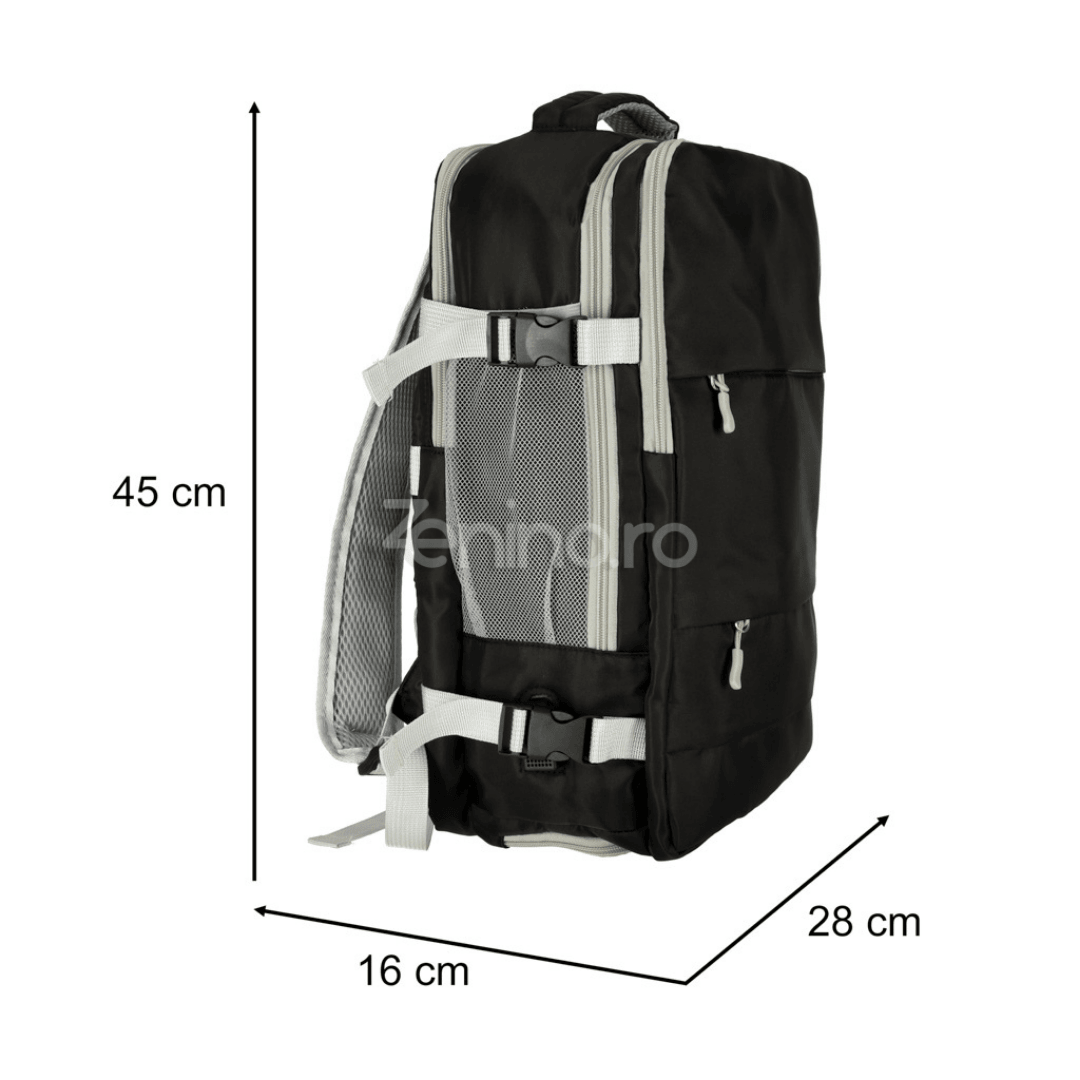 Travel Backpack, 3-4 Compartments, Waterproof Material, Additional Pockets, Expandable to 36 L, Polyester