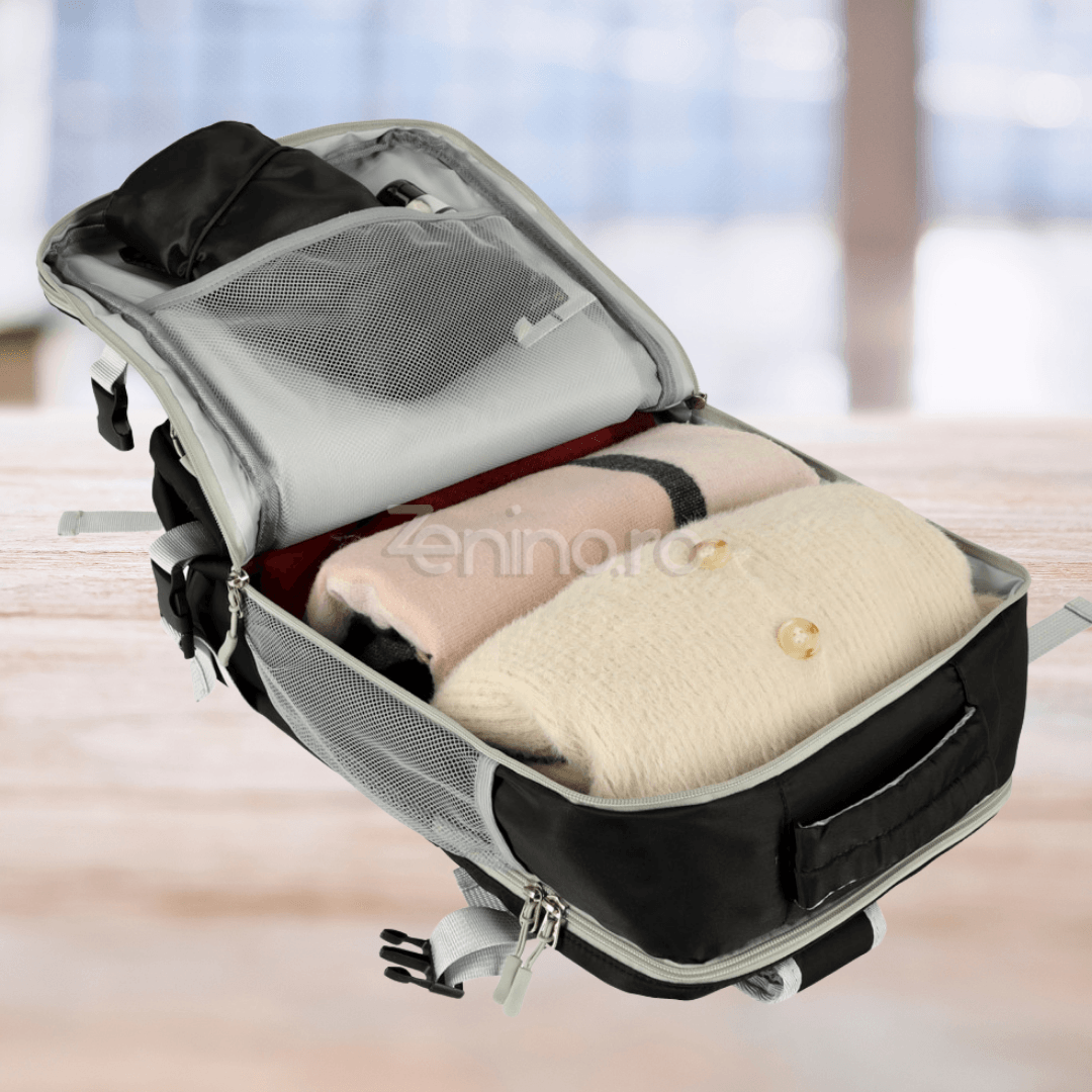 Rucsac de Calatorie, 3-4 Compartimente, Material Impermeabil, Buzunare Suplimentare, Expandabil la 36 L, din Poliester