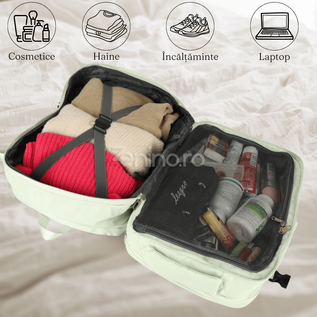 Rucsac de Calatorie, 3-4 Compartimente, Material Impermeabil, Buzunare Suplimentare, Expandabil la 36 L, din Poliester