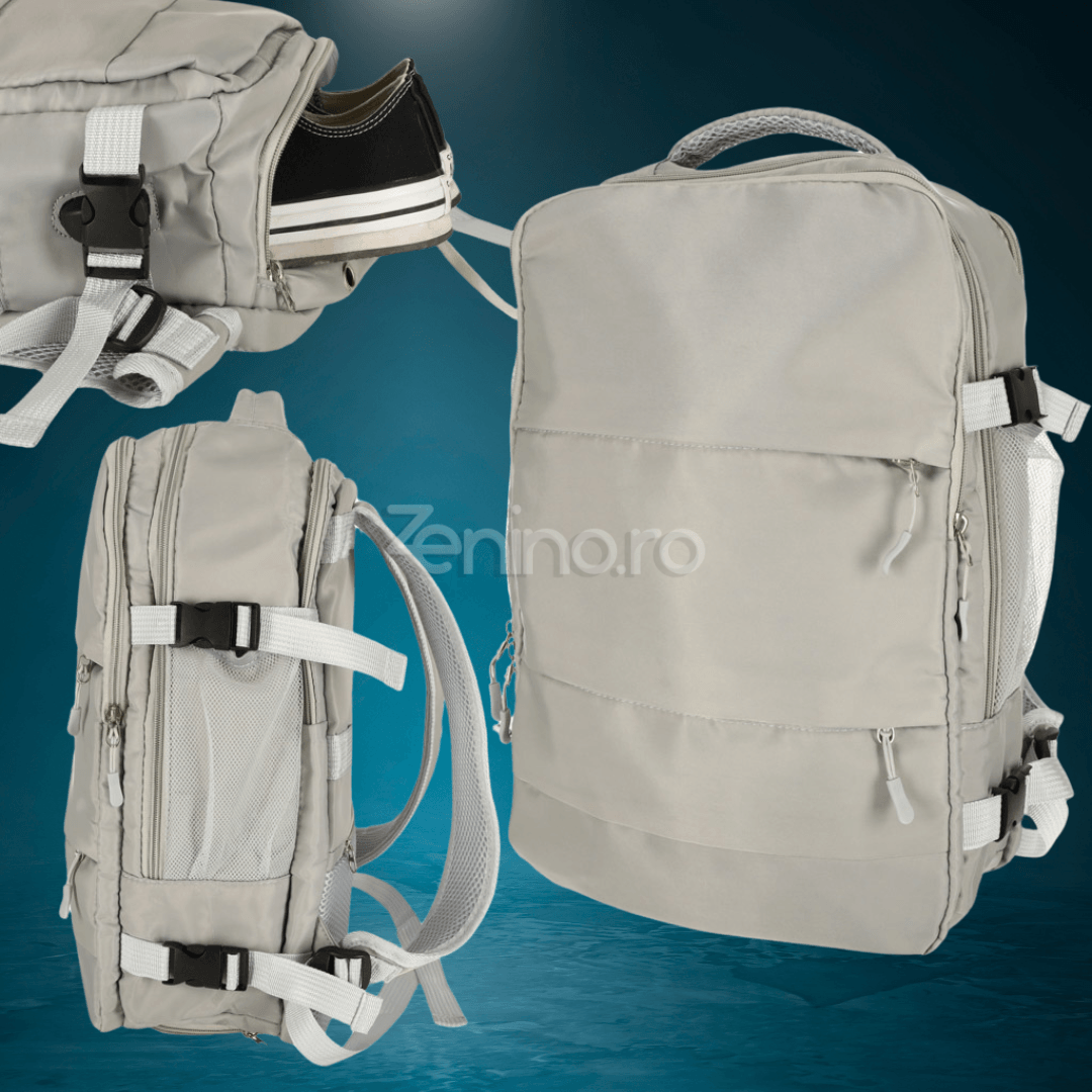 Travel Backpack, 3-4 Compartments, Waterproof Material, Additional Pockets, Expandable to 36 L, Polyester