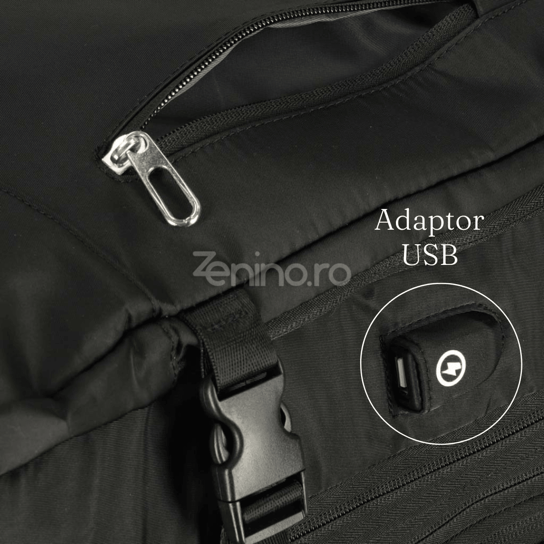 Rucsac de Calatorie, 3-4 Compartimente, Material Impermeabil, Buzunare Suplimentare, Expandabil la 36 L, din Poliester