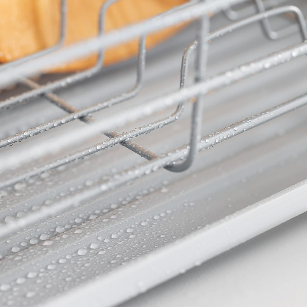 Stainless Steel Dish Dryer, Cutlery Holder, Draining Tray, 43x30.5x14cm