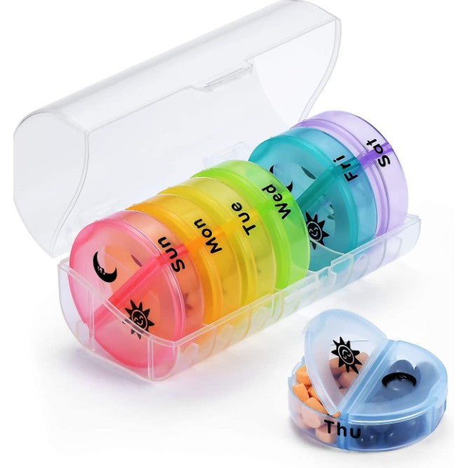 Cutie Organizare Medicamente, Saptamanala, 14 Compartimente, Compacta, Portabila