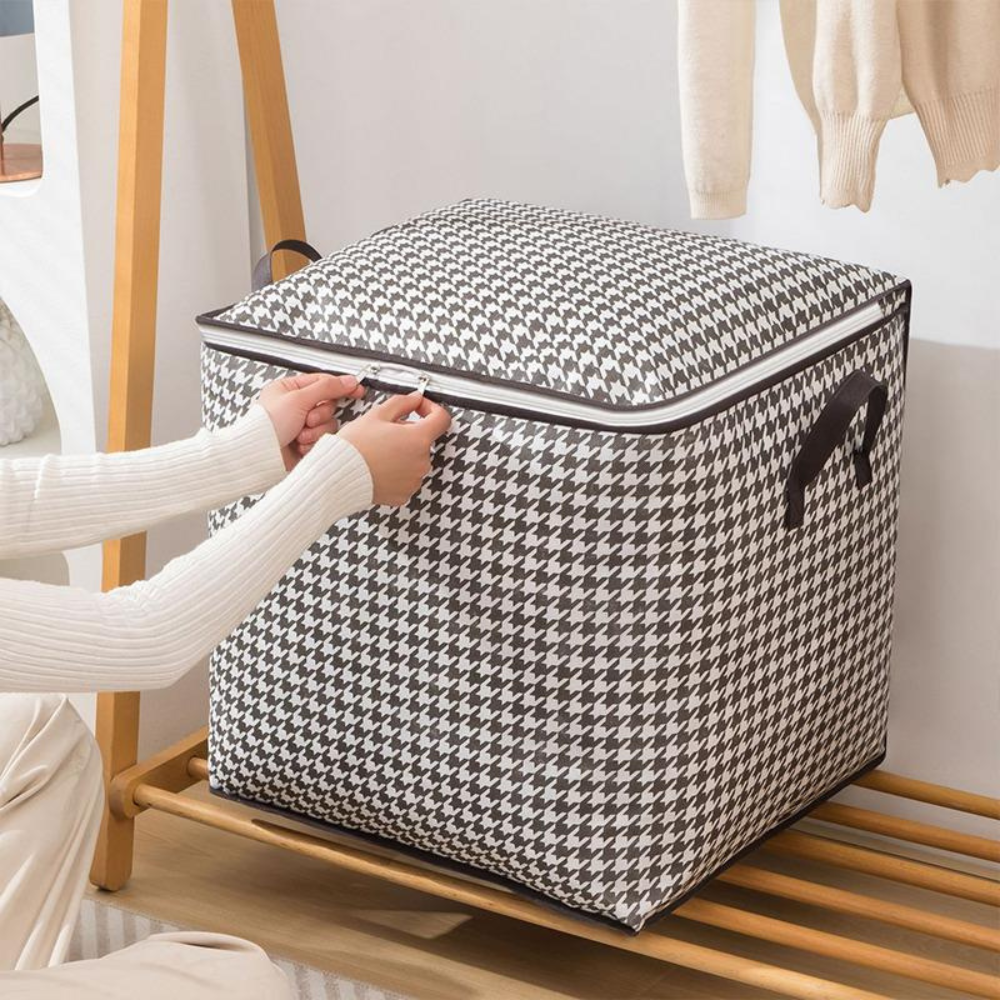 Cutie Depozitare 80-180 Litri, Inchidere cu Fermoar, Material Textil, Pliabil