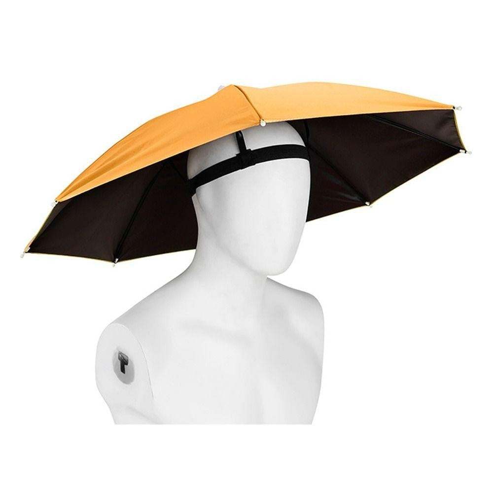 Umbrela de Cap, Banda Elastica de Prindere, Protectie Ploaie, Rezistenta UV, Diametru 69cm