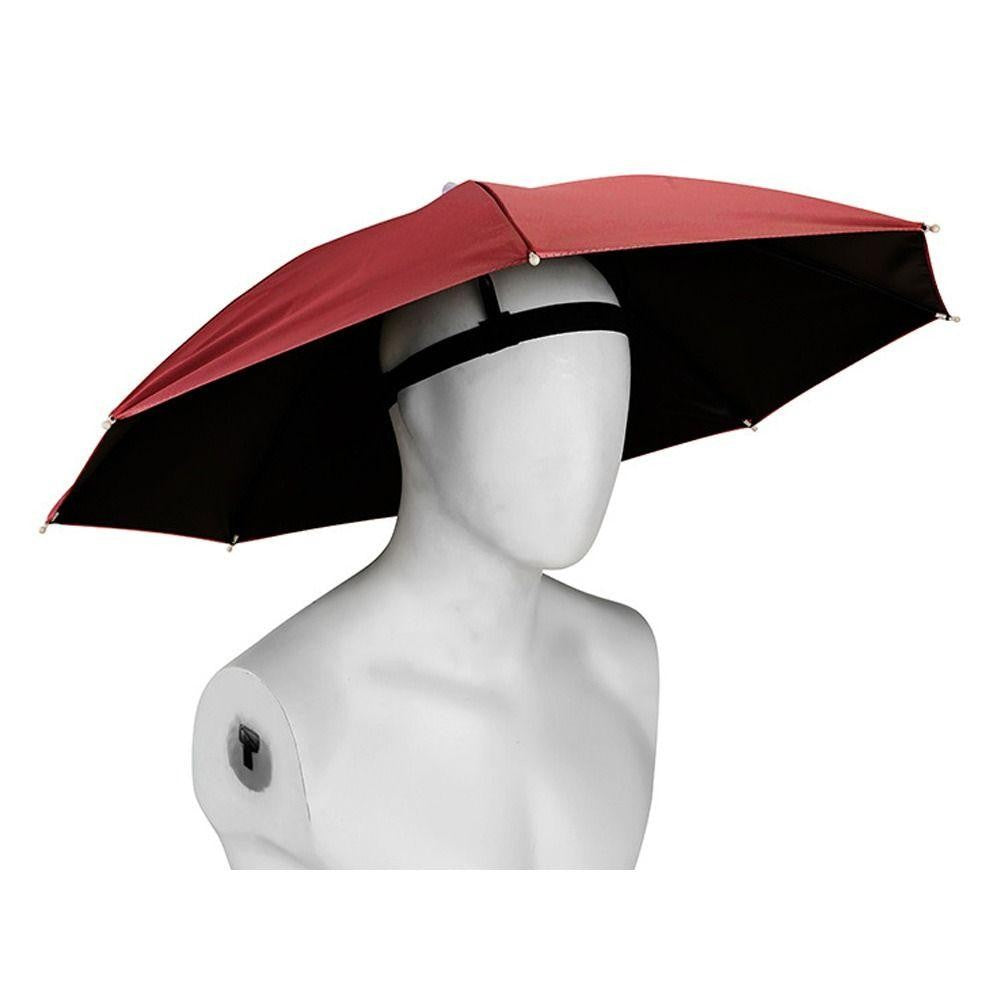 Umbrela de Cap, Banda Elastica de Prindere, Protectie Ploaie, Rezistenta UV, Diametru 69cm
