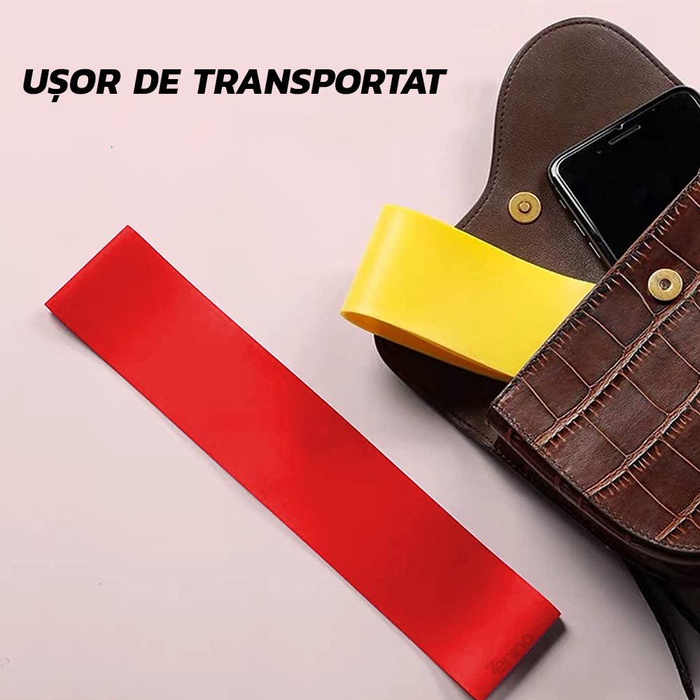 Set 5 Benzi Elastice Rezistenta, Diferite Niveluri de Dificultate, Fitness, Yoga, Sala, Multicolor