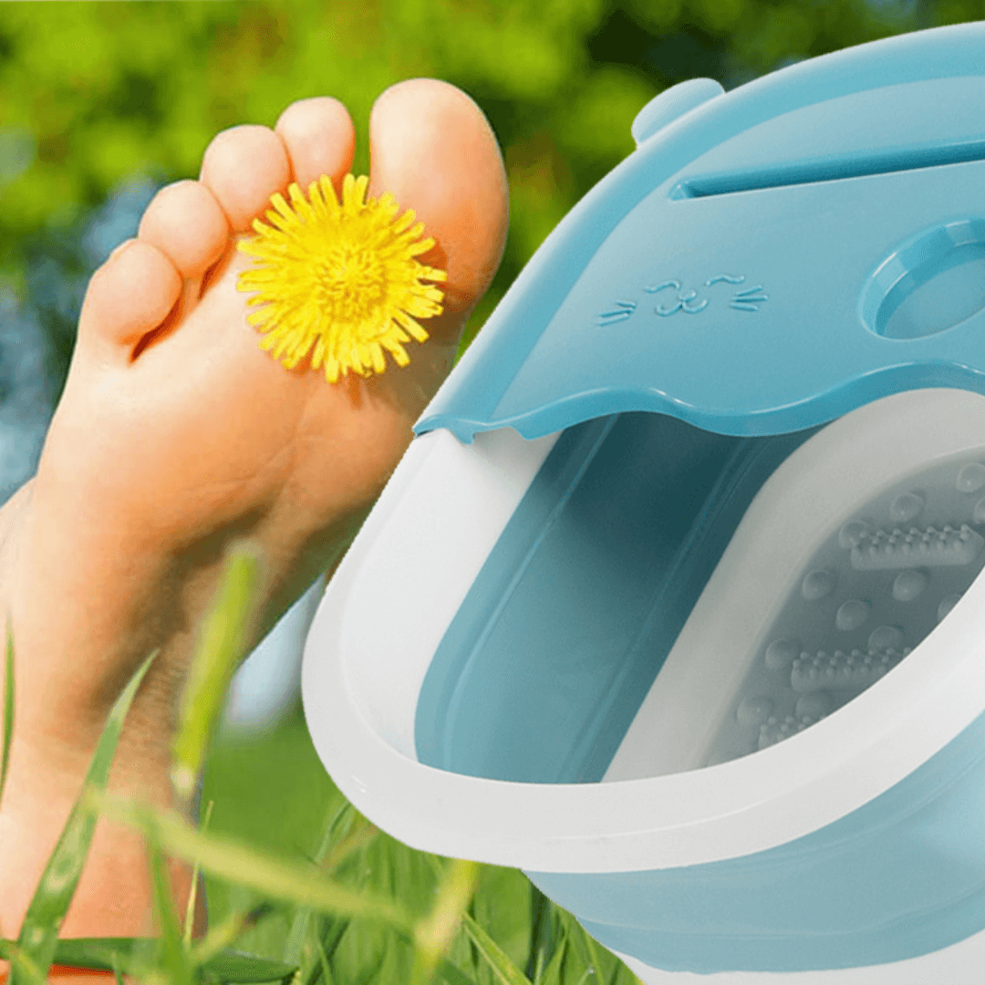 Foot Massage Tub, Foldable Model, Portable, Phone/Cup Holder, Silicone