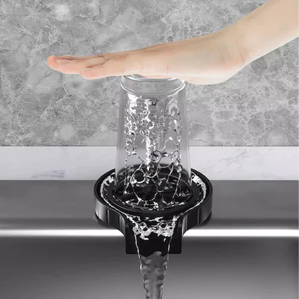 Zenino Glass/Bottle Rinser - Quick Wash, Easy Fixation to the Sink, Durable Material, Black