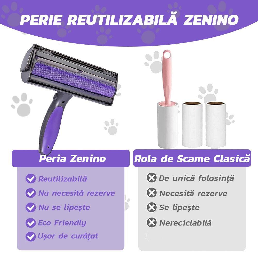 Perie cu Micro-Vibratii, LED, Tehnologie Microsonica, Indeparteaza Parul Animalelor si Scamele, Reutilizabila, Mov