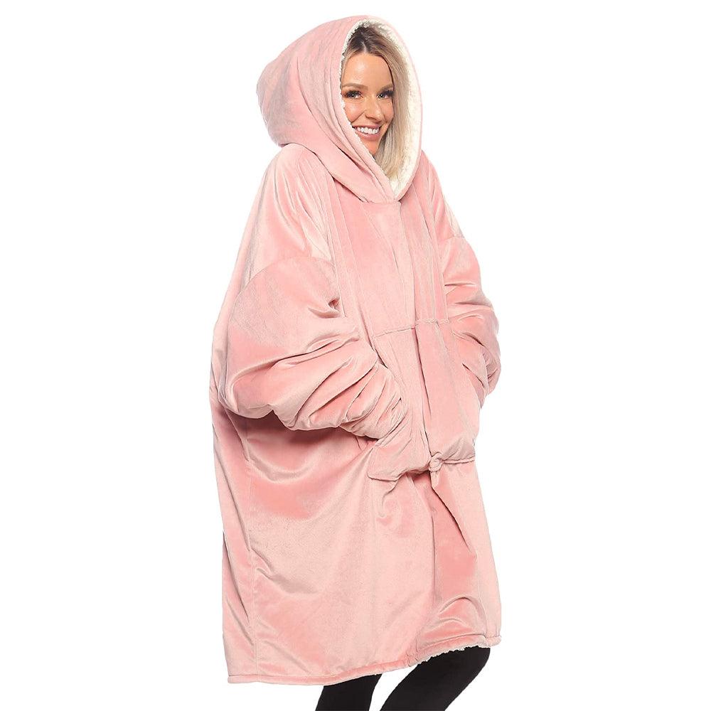 Zenino Hoodie Blanket, 2 In 1, Hood and Sleeves, Front Pocket, Warm, Padded, XXL, Universal