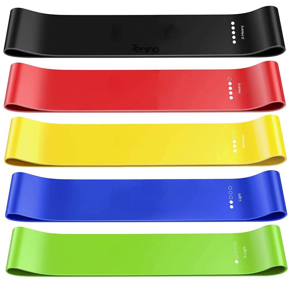 Set 5 Benzi Elastice Rezistenta, Diferite Niveluri de Dificultate, Fitness, Yoga, Sala, Multicolor