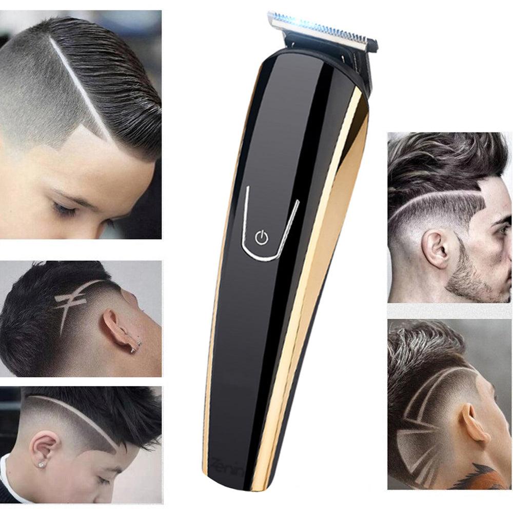 8in1 Hair Clipper, Trimmer, Razor, Accessories, Interchangeable Heads, Battery, Black/Gold