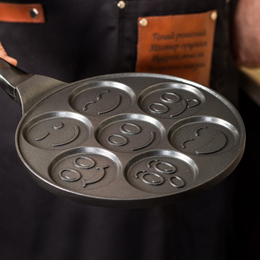 Tigaie Clatite, Antiaderenta, 7 Forme, Non-Stick, 26 cm, Negru