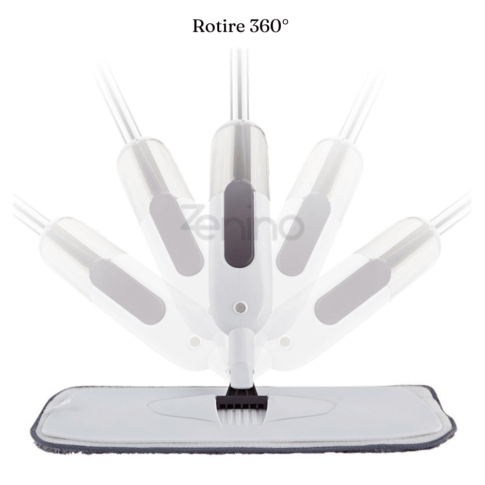 Flat Mop with Sprayer, 350 ml Tank, Multiple Surfaces, Compact, Ergonomic Handle, Efficient Cleaning, Easy to Maneuver, with Two Microfiber Refills, 125 x 40 cm 