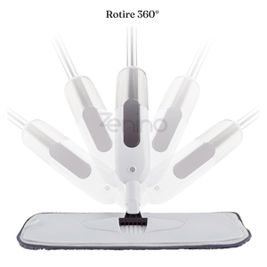 Flat Mop with Sprayer, 350 ml Tank, Multiple Surfaces, Compact, Ergonomic Handle, Efficient Cleaning, Easy to Maneuver, with Two Microfiber Refills, 125 x 40 cm 