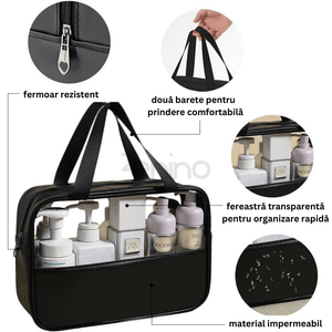 Cosmetic Organizer Bag, for Travel, Zipper, Waterproof