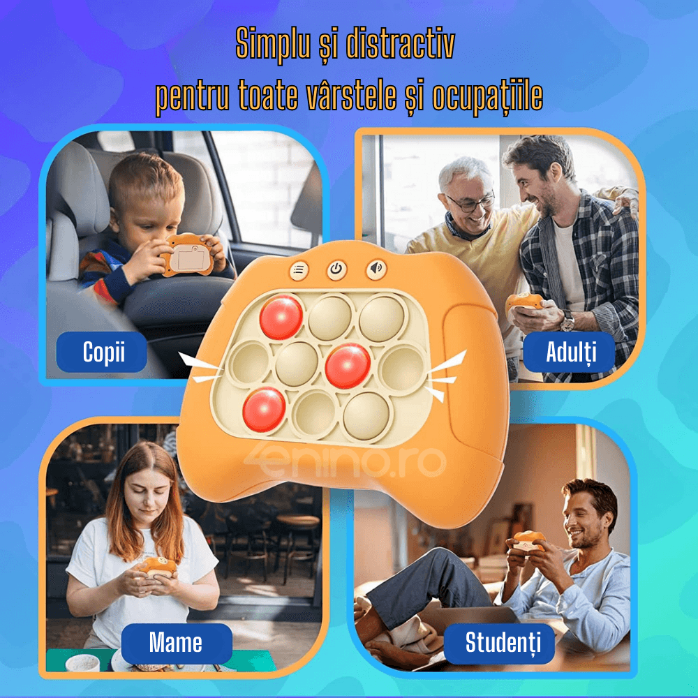 Pop It Interactive Console, 4 Game Modes, Antistress, Portable, Compact, with Batteries, Premium ABS, Silicone, for All Ages