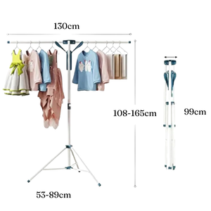 Clothes Dryer, Umbrella type, 4 Arms, Indoor, Outdoor, Non-Slip Support, Aluminum, Height between 108-165cm 