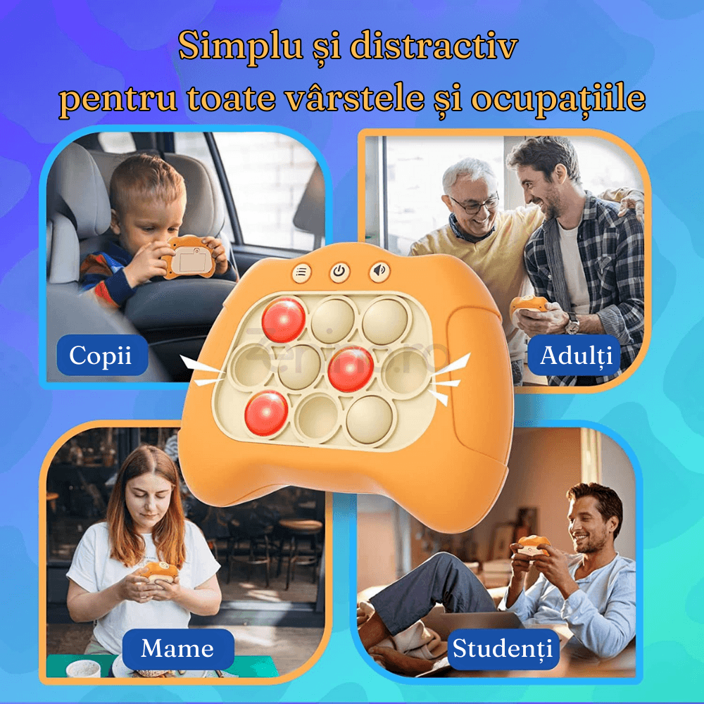 Pop It Console Interactive, Antistress, Portable, Compact, with Batteries, Premium ABS, Silicone, 4 Game Modes, +3 Years