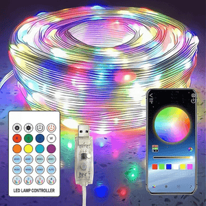 LED Strip 10m, Application, 24 Key Remote Control, USB, IP65, Light Effects, Indoor/Outdoor, Multicolor