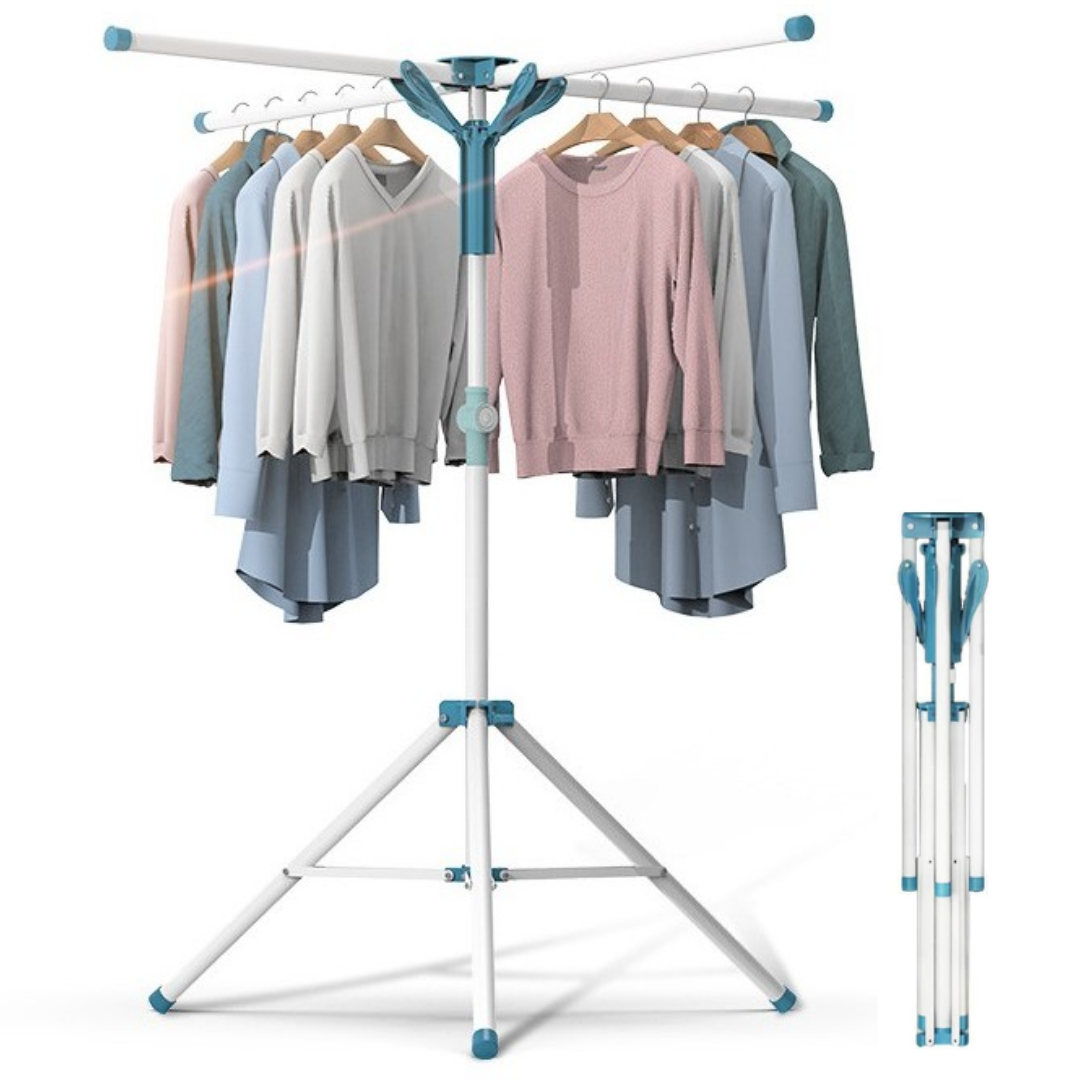 Clothes Dryer, Umbrella type, 4 Arms, Indoor, Outdoor, Non-Slip Support, Aluminum, Height between 108-165cm 
