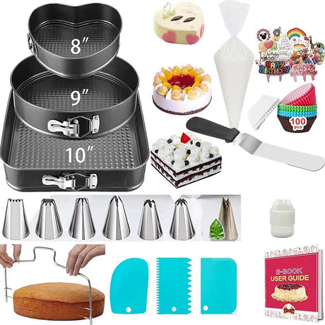 Set 216 Piese Patiserie, Tavi de Copt, Forme Briose, Pos Ornat, Accesorii