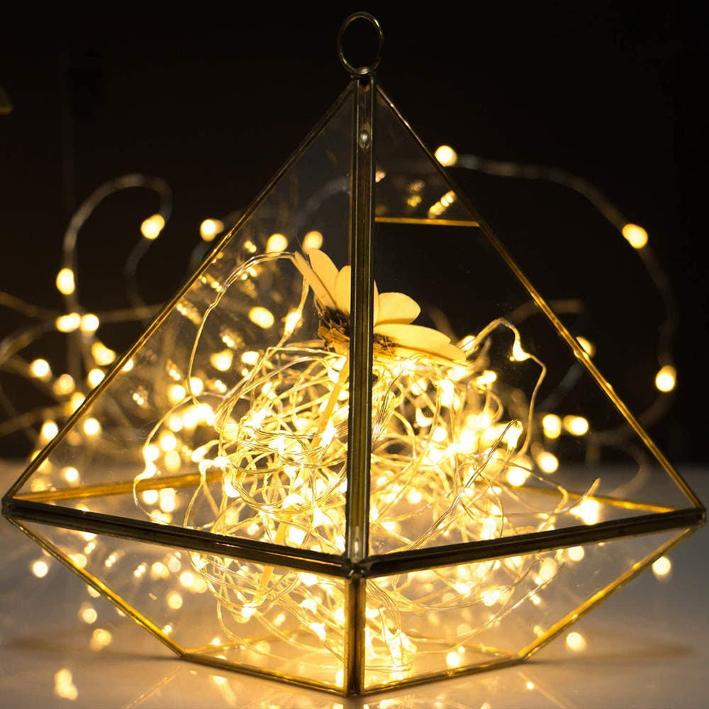 Linear Christmas Installation, 3m/10m/20m, Copper Wire, Fairy Lights, 2 Light Games, Batteries