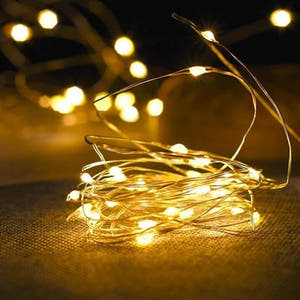 Linear Christmas Installation, 3m/10m/20m, Copper Wire, Fairy Lights, 2 Light Games, Batteries