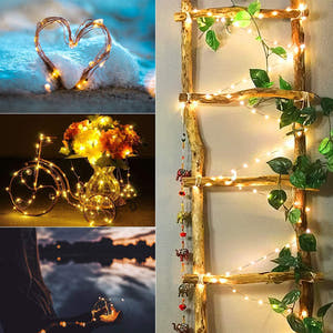 Linear Christmas Installation, 3m/10m/20m, Copper Wire, Fairy Lights, 2 Light Games, Batteries