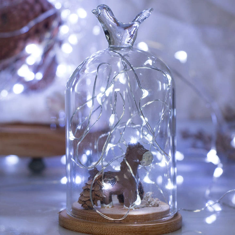 Linear Christmas Installation, 3m/10m/20m, Copper Wire, Fairy Lights, 2 Light Games, Batteries
