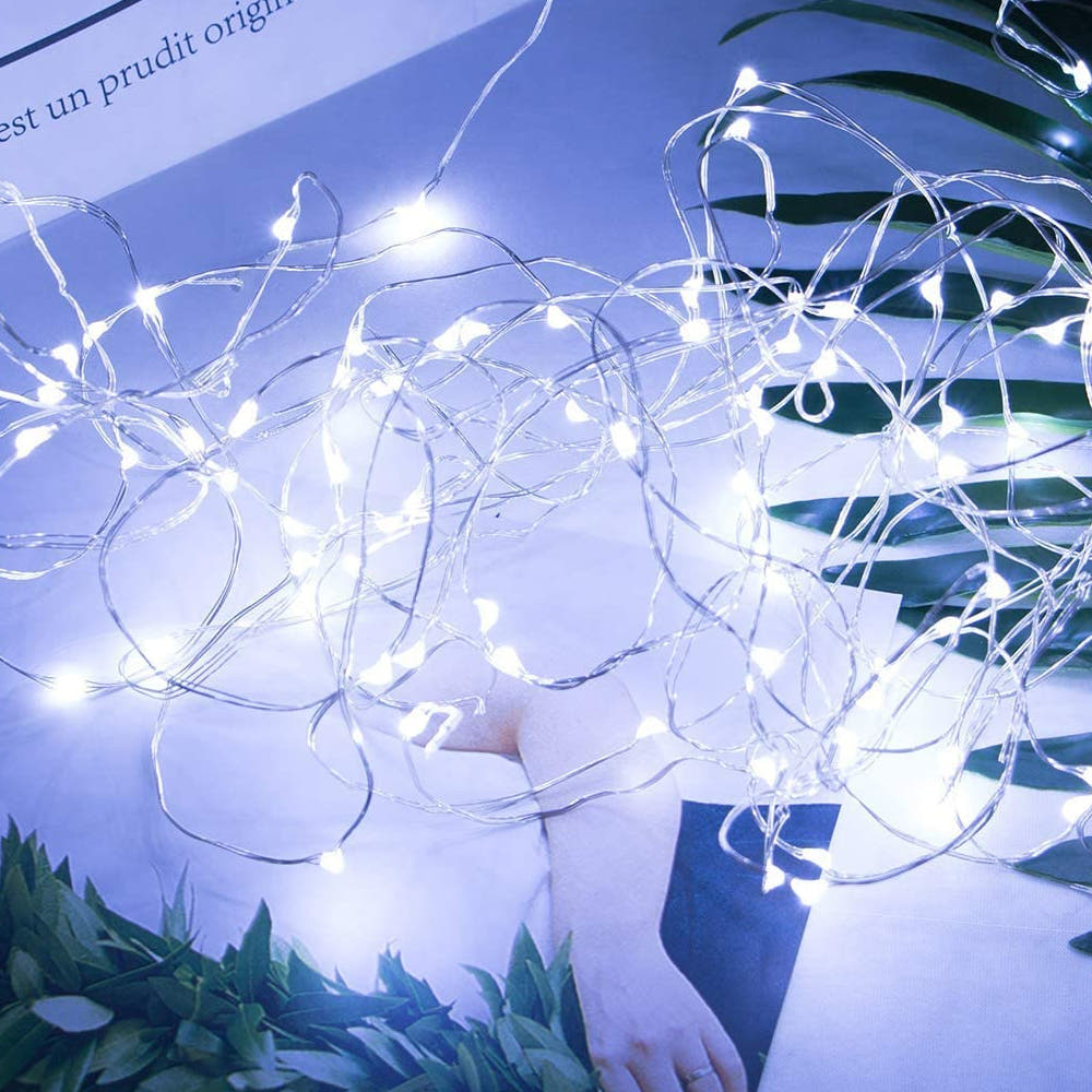 Linear Christmas Installation, 3m/10m/20m, Copper Wire, Fairy Lights, 2 Light Games, Batteries